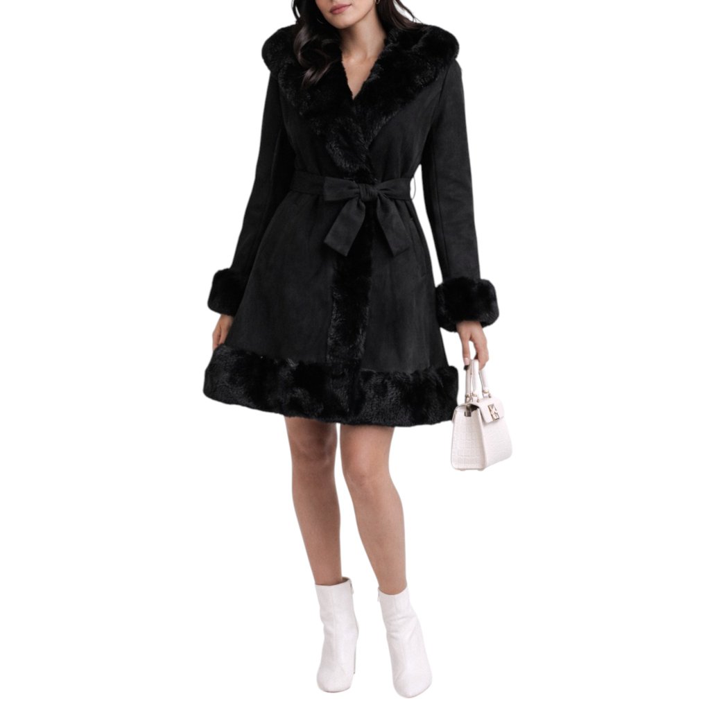 The Madison Avenue Faux Fur Suede Fur Coat / The Urban Luxe Exclusive, Nwt